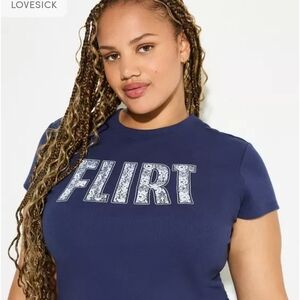 Torrid Navy 'Flirt' Graphic Tee